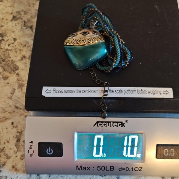 Chico's Pendant Necklace Beaded Braided Cord Silver Tone Swirl Jewelry‎ - Picture 12 of 12